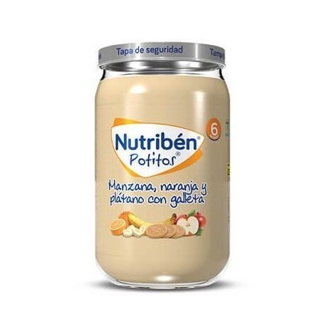 Nutribén Potitos Manzana, Naranja y Plátano con Galletas 235gr
