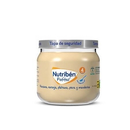 Nutribén Potitos Introducción a la Manzana, Naranja, Plátano, Pera y Mandarina 120gr