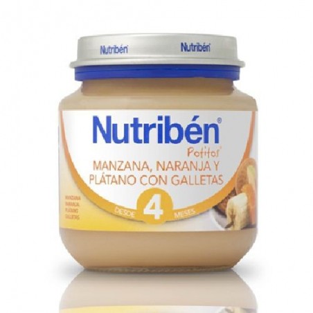 Nutribén Postre Manzana Naranja Plátano y Galletas 130gr