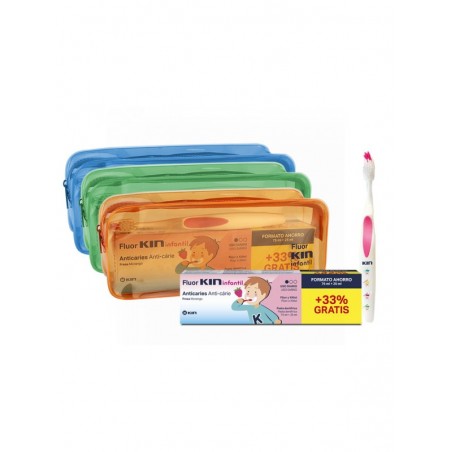 Fluorkin Infantil Pasta Dentífrica 75 + 25 ml + Cepillo + Neceser