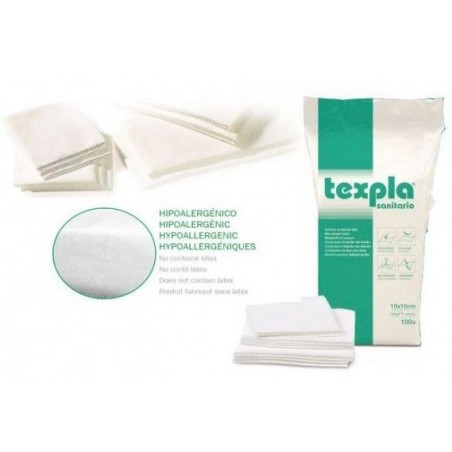Texpla Apósito Tela sin Tener 10x10cm 100uds