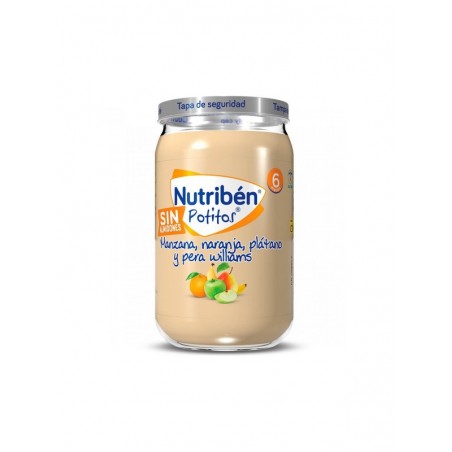 Nutribén Potito Manzana, Naranja, Plátano y Pera Williams sin Almidones 255gr