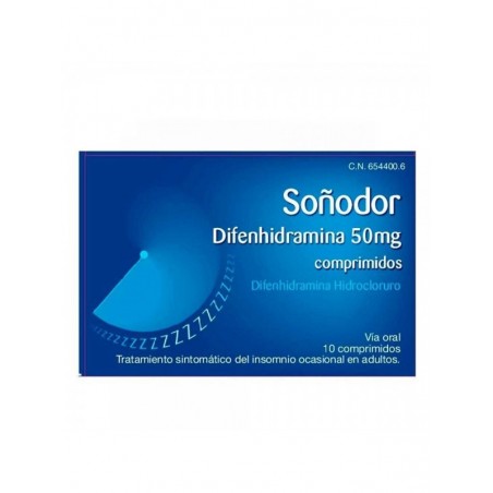 SOÑODOR DIFENHIDRAMINA 50 mg COMPRIMIDOS , 10 comprimidos