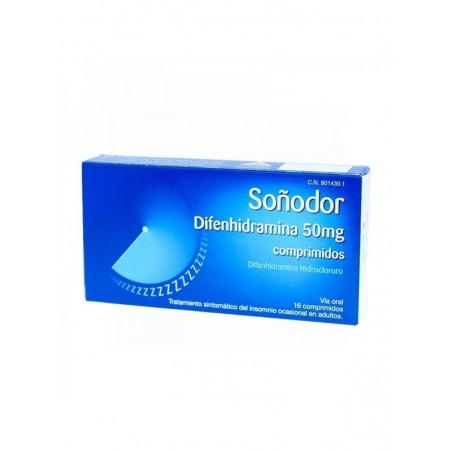 SOÑODOR DIFENHIDRAMINA 50 mg COMPRIMIDOS , 16 comprimidos